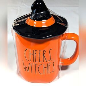 New Rae Dunn Halloween Cheers Witches Mug With Lid.